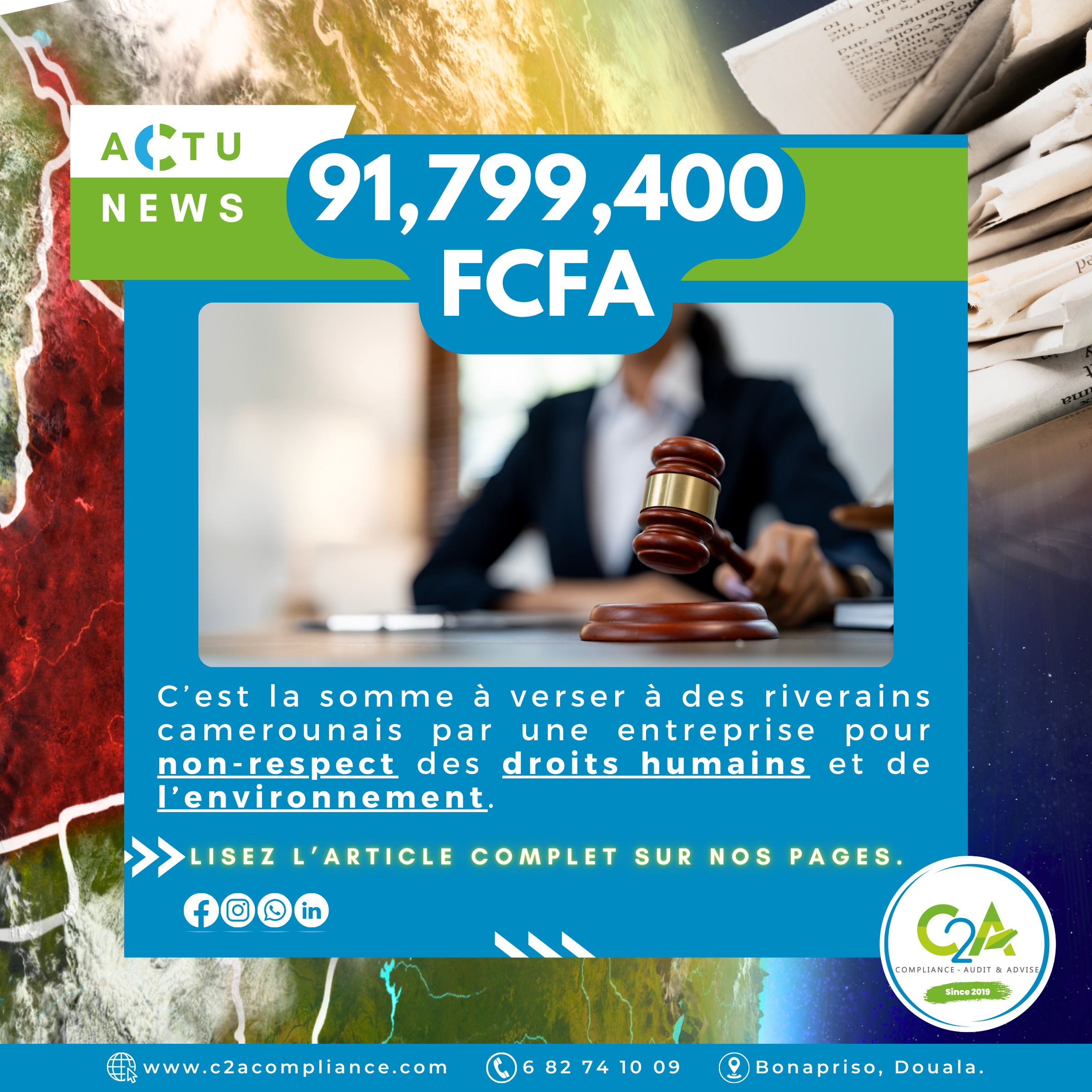 140 000 Euros soit environ 91 799 400 Fcfa pour 145 Camerounais